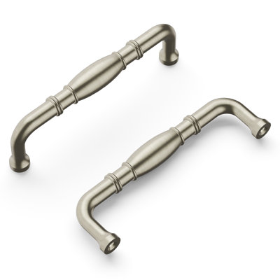 Williamsburg Collection Handle Pull - 3-3/4" Center to Center Cabinet Pull Satin Nickel - Farmhouse Hardware for Drawers & Cabinets