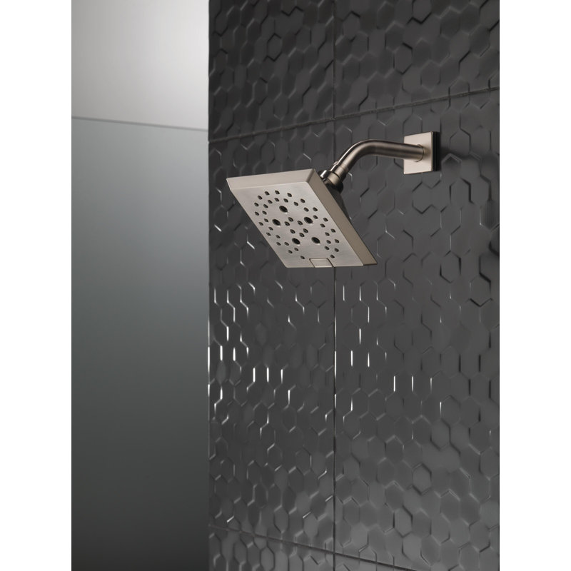H2Okinetic 5-Spray Modern Square Raincan Shower Head 1.75 GPM, Stainless Steel