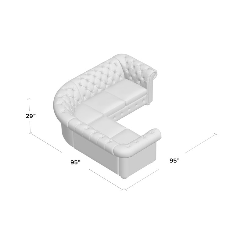 Huskins Velvet Sectional Symmetrical, Grey
