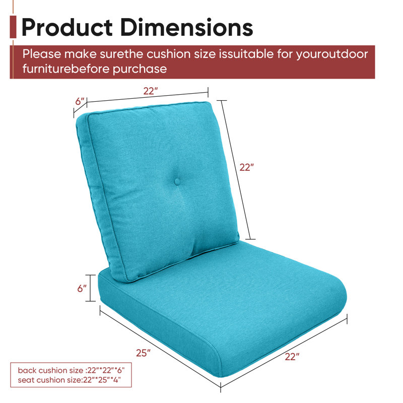 Schutt 22" W Olefin Outdoor Seat/Back Cushion with Removable Zippered Covers, 5 Seat/Back Cushion, Multi-Colored