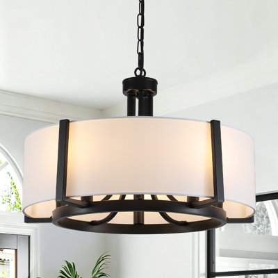 5 - Lights Dimmable Drum Chandelier