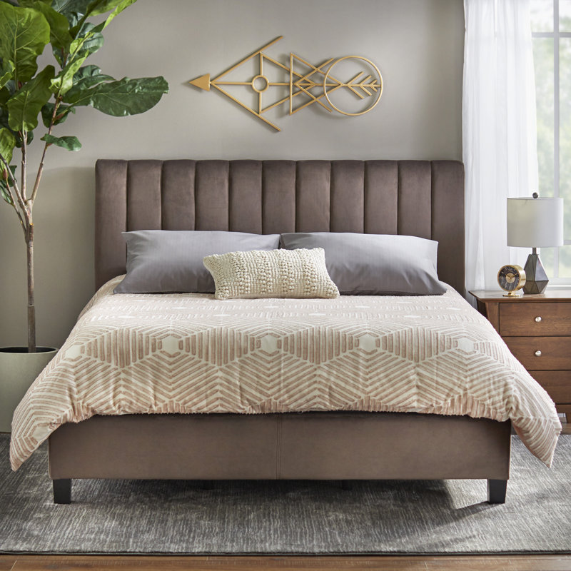 Grand lit standard Johniel, Taupe