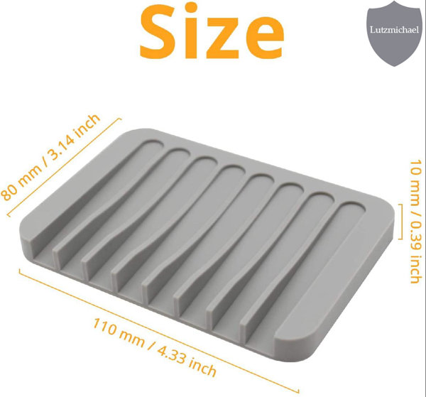 Silicone Soap Dish, Bar Soap Holder Self-Draining Soap Tray Sponge Soap Storage Box Saver Rebrilliant