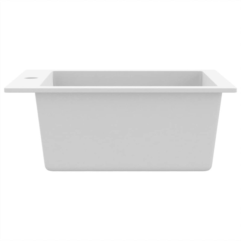 Évier de cuisine à simple cuve vidaXL, Blanc