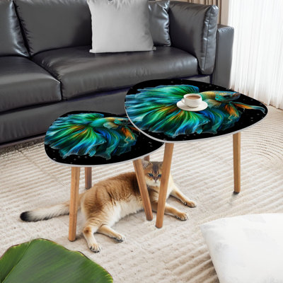 Ensemble de 2 tables basses gigognes Triangle