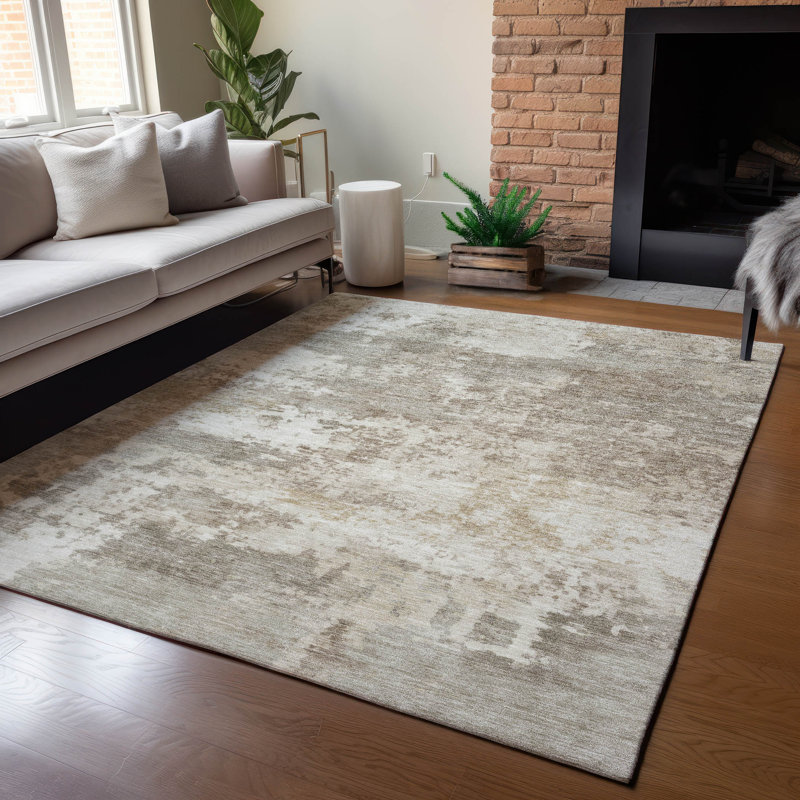 Machine Washable Indoor/Outdoor Wagenen ACN2366 Abstract Rug, Rectangle 10' x 14'