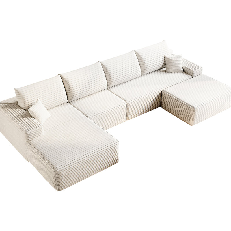 Upholstered Sofa, 38.15" H x 136.15" W x 69.31" D