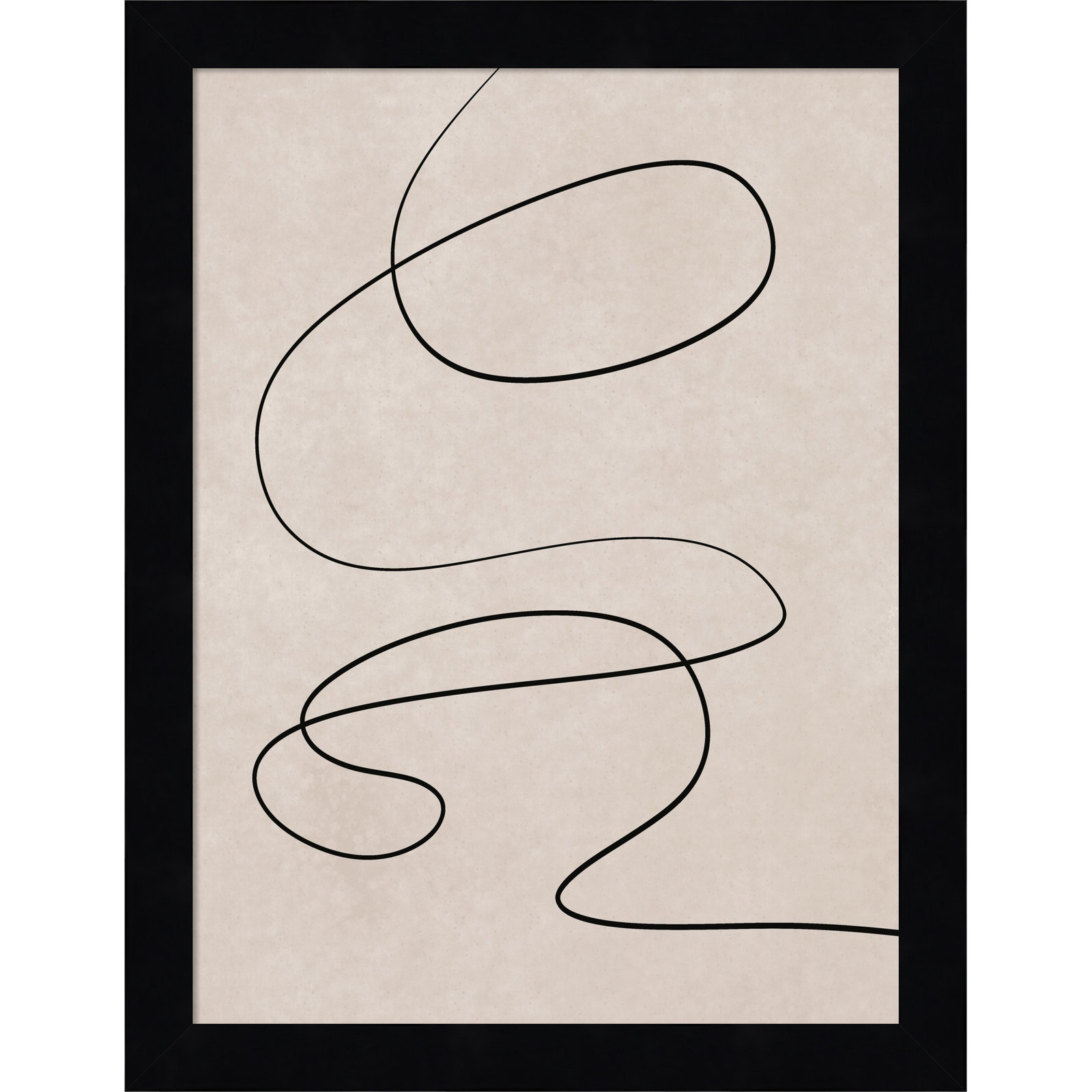 Black Line and Textured Beige Print, 13" H x 10" W, Black