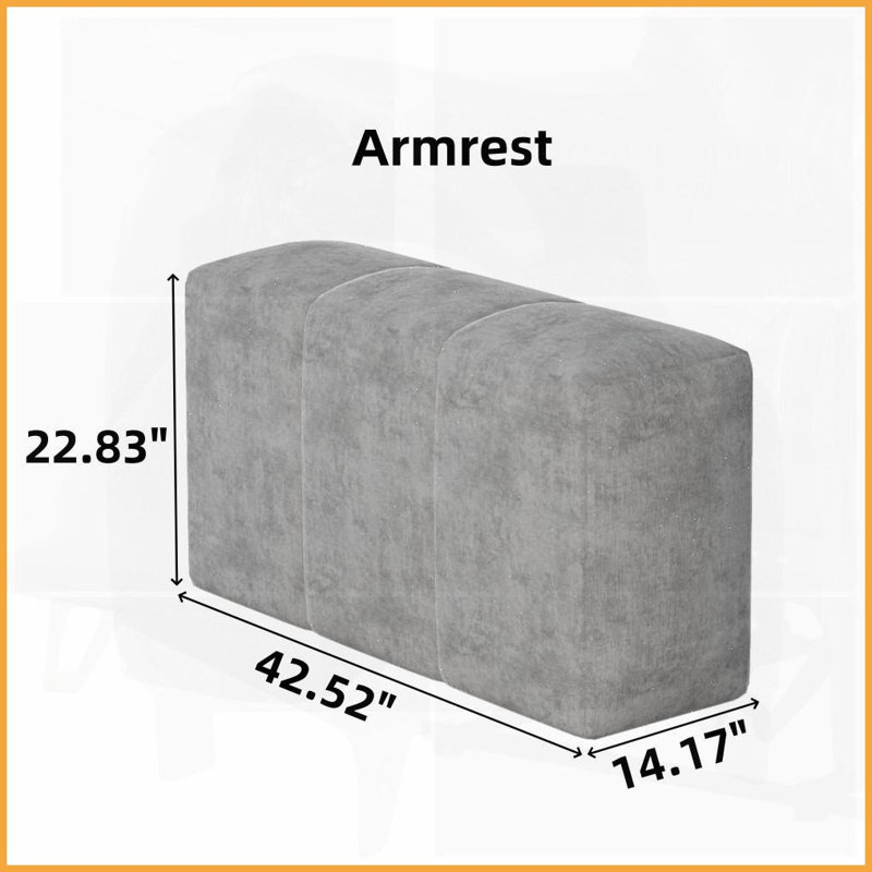 Canapé modulaire moderne en chenille scintillant 4 pièces avec 2 repose-pieds - aucun assemblage requis, idéal pour les salons