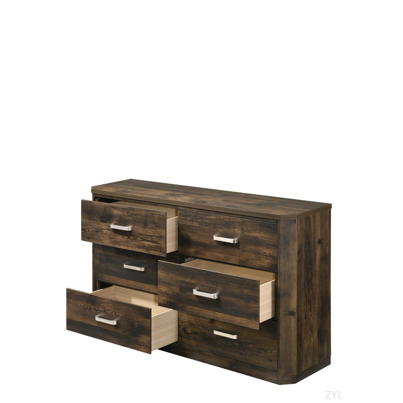 Commode rustique à finition noyer