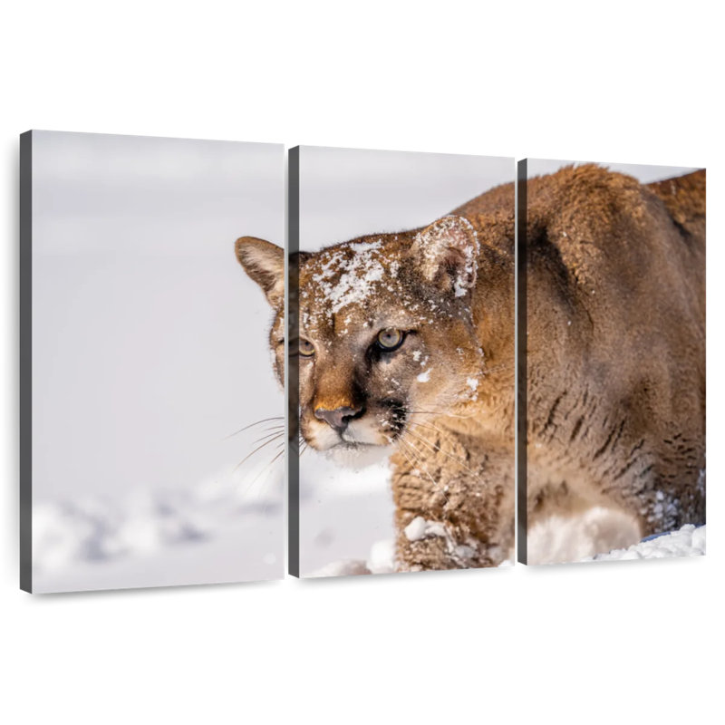 Brampt Lion Hunting In Winter, 24" H x 38" W