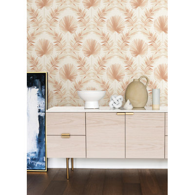 Rouleau de papier peint palmier peint L 33 pi x l 20,5 po Dorinda Calla