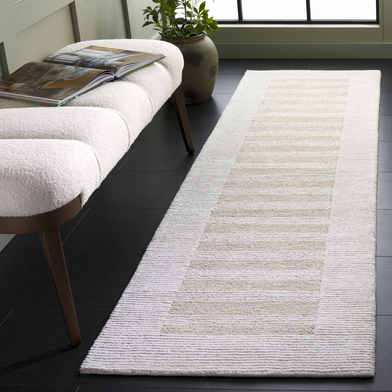 Striped Hand-Tufted Wool Area Rug, Runner 2'3" x 8'