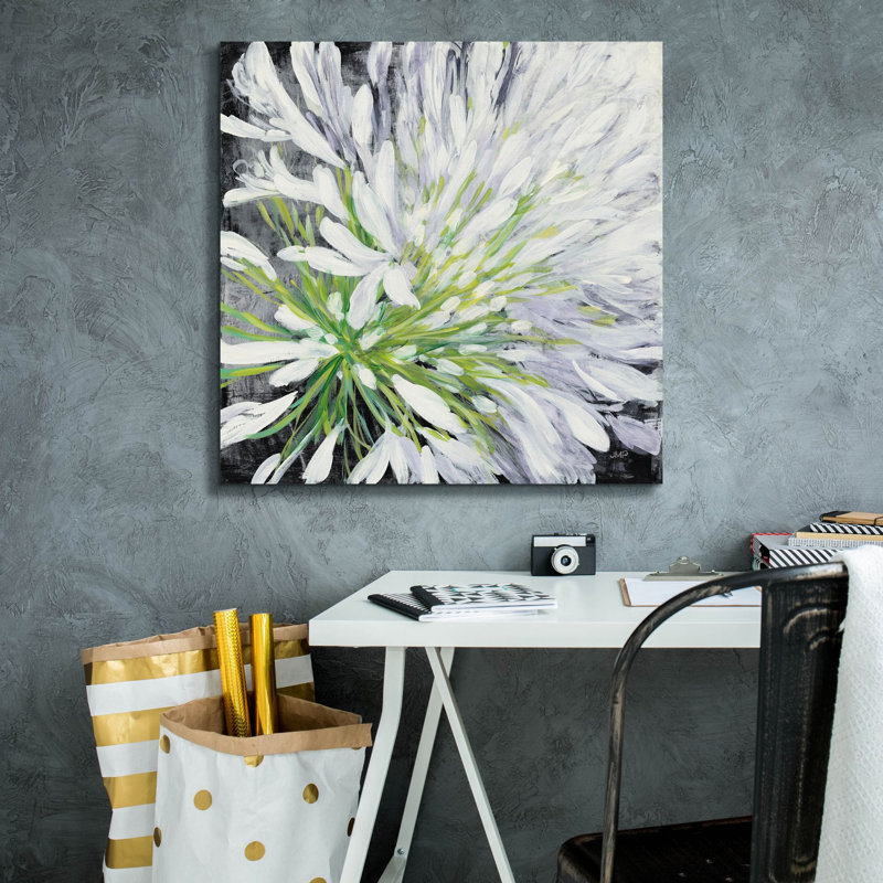 «Cleome Splash 2 Black» par Julia Purinton, art mural sur toile, H 26 po x l 26 po x P 1,5 po