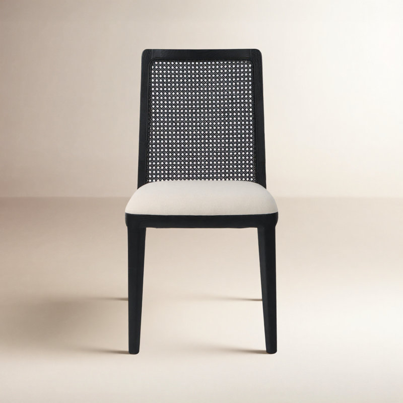 Furley 19" Wide Upholstered Dining Chair, Black Frame