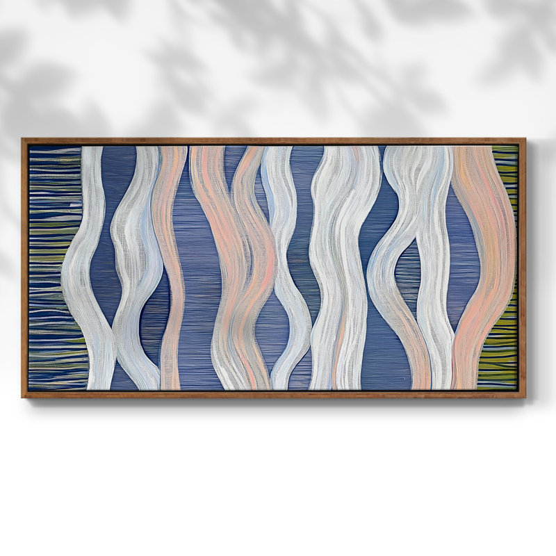 Abstrait, série DCC-XXIV, toile tendue avec châssis, prête à être accrochée, Noyer, H 17 po x l 33 po