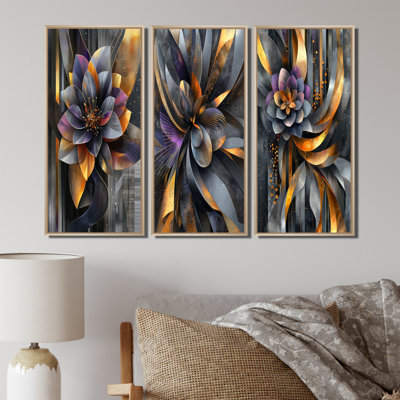 Fleur, pétale de dahlia géométrique en mouvement I - collection d'art mural Dahlia