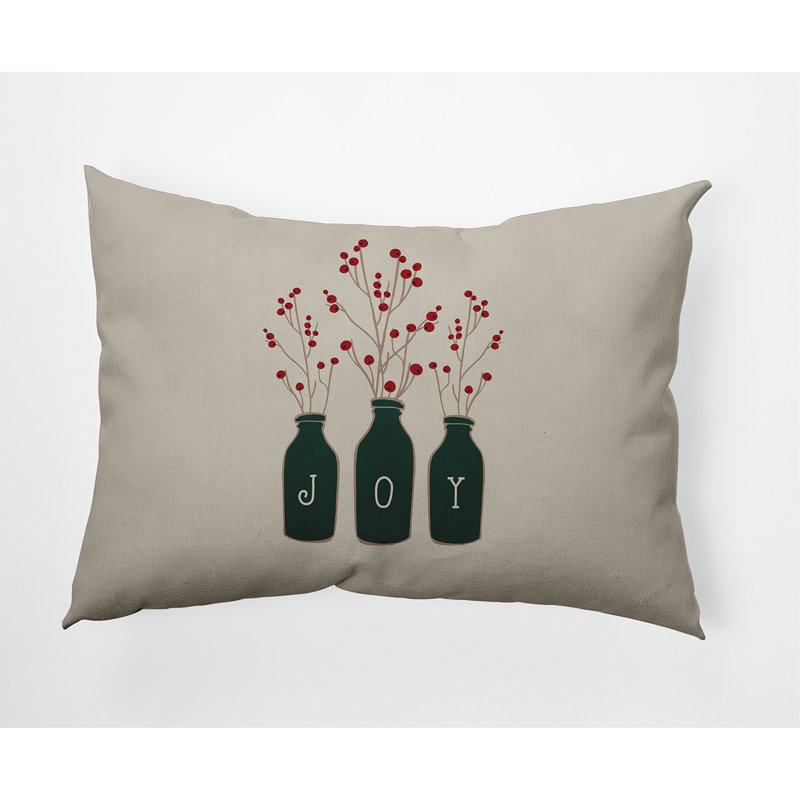 Coussin intérieur / extérieur Holiday Wishes, Noël vert