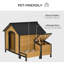 Niche pour chien en bois noir / jaune