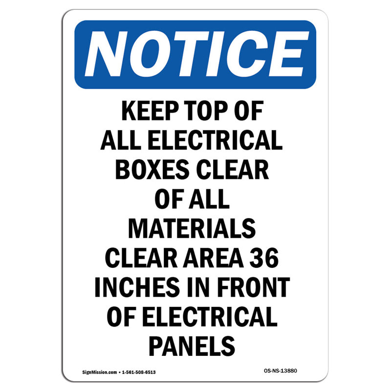 Panneau «Keep Top of All Electric Boxes»