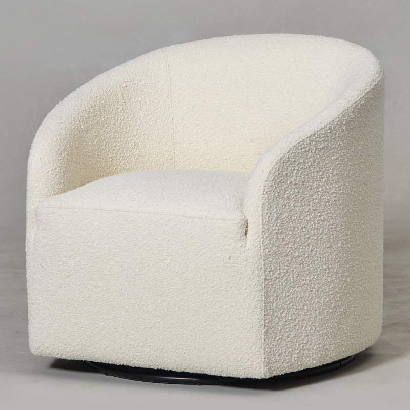 Fauteuil demi-tonneau pivotant 32 po, Blanc
