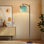 Arc Floor Lamp with Adjustable Lampshade Mint marble bacground colour mix teal Standing Lamp 3 Colour Temperatures Dimmable Tall Pole Lamp with Foot Switch for Bedroom