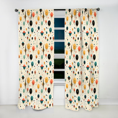 Cosmic Landscape - Abstract Geometric Curtain - Room Darkening Geometric Shapes Curtain - 1 Panels