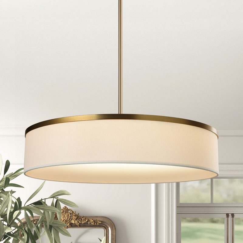 Lustre cylindrique 19,6 po, Or brossé, H 50,5 po x l 19,6 po x P 19,6 po