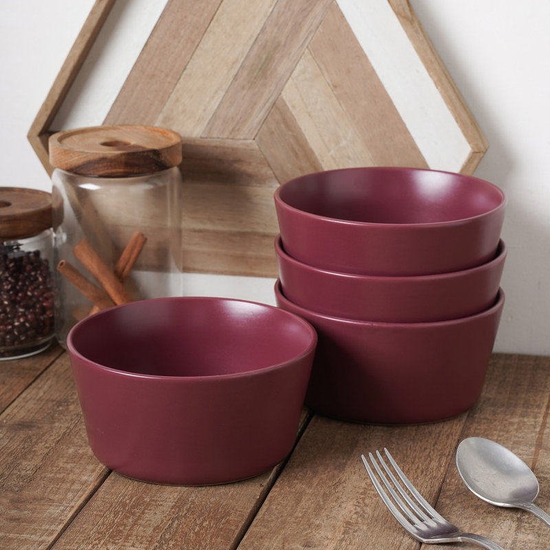 Purple Ceramic 16-Piece Dinnerware Set, Service for 8