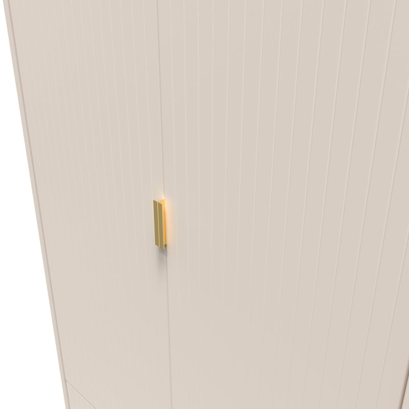 Fully Assembled 2 Door Wardrobe, 197cm H x 74cm W x 53cm D, Kashmir