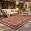 Tapis Troy traditionnel de style persan audacieux, bleu marine, orange, or, vert, crème, ivoire, lavable en machine, à poils courts, adapté à l'intérieur et à l'extérieur, pour salon, chambre, salle à manger, entrée, couloir, bureau-1899617482