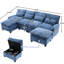 Canapé modulaire en forme de U à 4 places en chenille pour espace de vie principal 106 po, canapé modulaire en nuage, matériau, structure en bois massif anticorrosion, + ports de type C et support pour téléphone, repose-pieds mobile avec rangement caché-121369144
