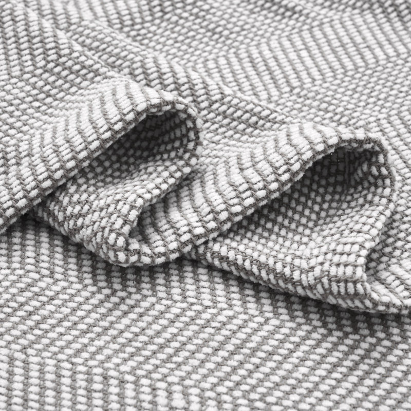 Couverture en coton Maya Chenille, Gris anthracite, Jeté