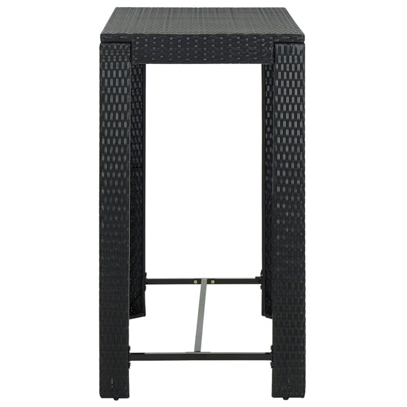 VidaXL Bar Set Metal Frame Material, Black Frame/Cream Cushion