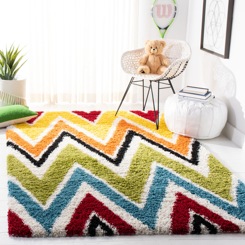 Powelton Geometric Hand Woven Area Rug, Rectangle 183 x 274 cm