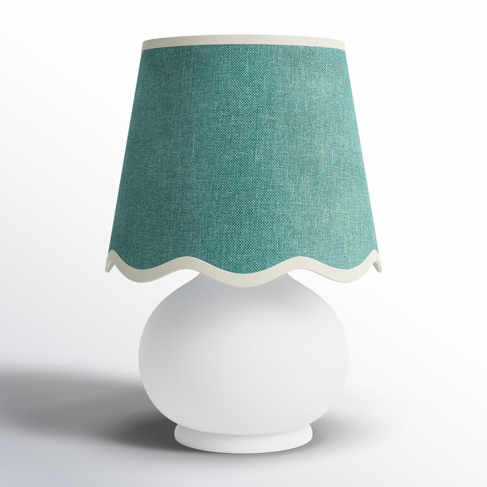 Momsen Ceramic Bedside Lamp, White, Green