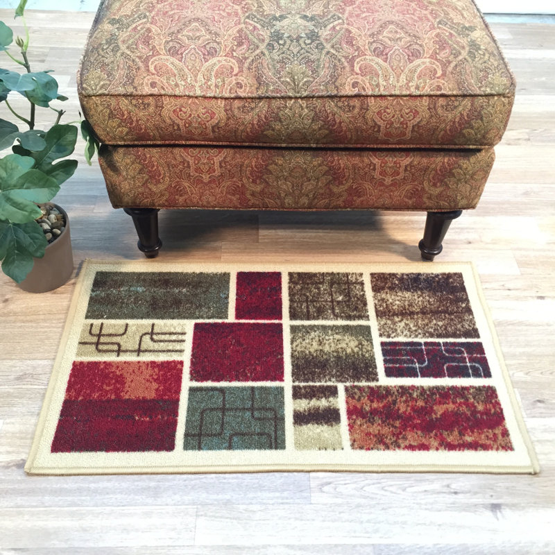 Stennett Non-Slip Geometric Indoor Doormat, Runner 1'6" x 2'7"