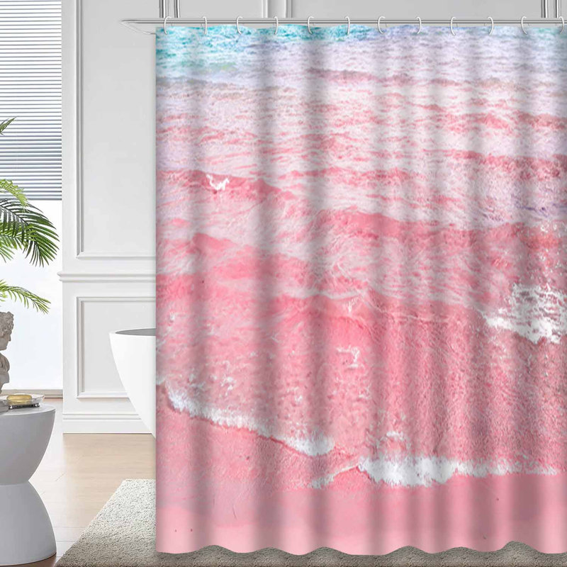 Rideau de douche tropicale avec 12 crochets Sea Wave, L 72 po x l 84 po