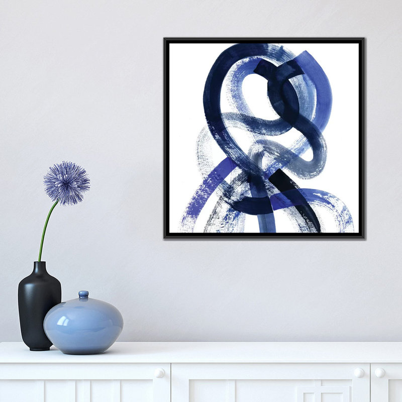 «Blue Kinesis V», impression sur toile, H 18 po x l 18 po x P 1,5 po, Toile avec cadre noir, Pas de tapis
