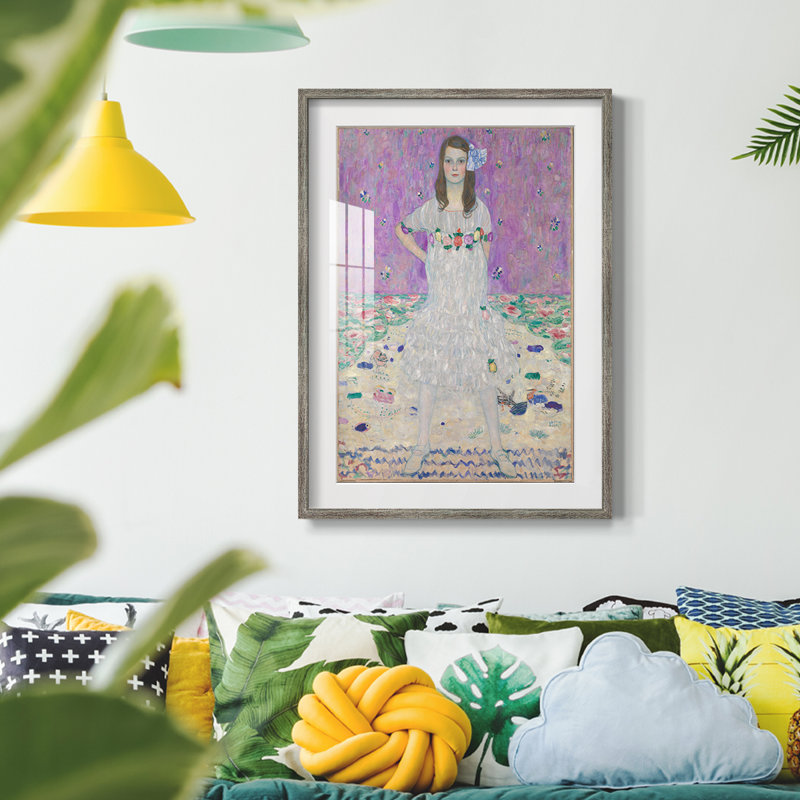 Gustav Klimt, impression encadrée en X, Argent patiné