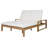 Outdoor Double Lounge Chair With 5-Position Adjustable Backrest For Each Seat, Wood Patio Chaise Lounge With Removable Cushions For Patio, Poolside, Garden-1361472662