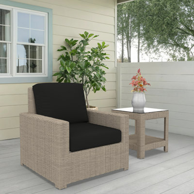 Chaise d'extérieur Henri avec coussins Sunbrella