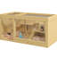 Grand chalet Hamster - en bois, multicouche, avec balançoires à bascule, bouteille d'eau, plateau coulissant, plateau ouvert pour structure en bois avec cage de gerbille et nain