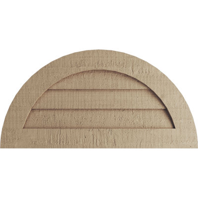 Timberthane Half Round Faux Wood Non-Functional Gable Vent, Primed Tan