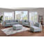 Mobilier de salon avec repose-pieds gris clair en tissu Dorris 1pc