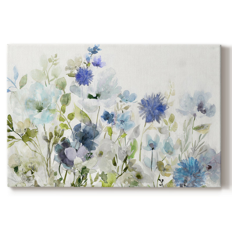 Fleurs sauvages en bleu - Cavas enveloppés de galerie, 32 x 48