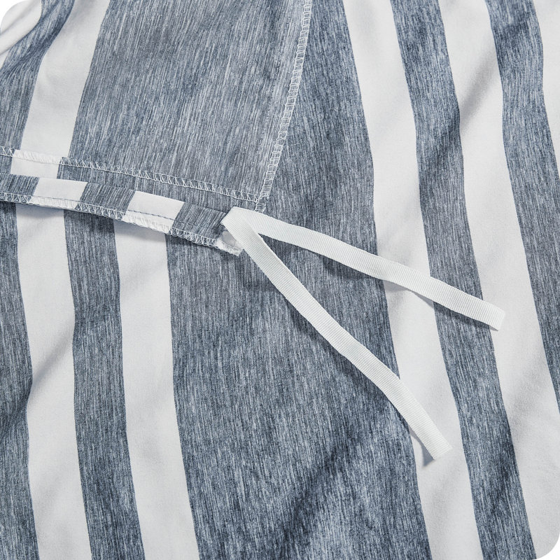 Bare Home Duvet Cover - Stripe Heather Midnight Blue, King/California King Duvet Cover + 2 King Shams