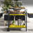 Outsunny Outdoor Bar Cart With Stainless Steel Tabletop, Kitchen Island With Wheels, 2 Tiers & Seasoning Shelf, Patio Serving Cart With Hooks, Towel & Garbage Bag Holder, Plates & Spice Jars, Black, Kitchen Island