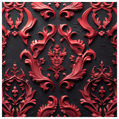 Édredon rouge à motifs ornés