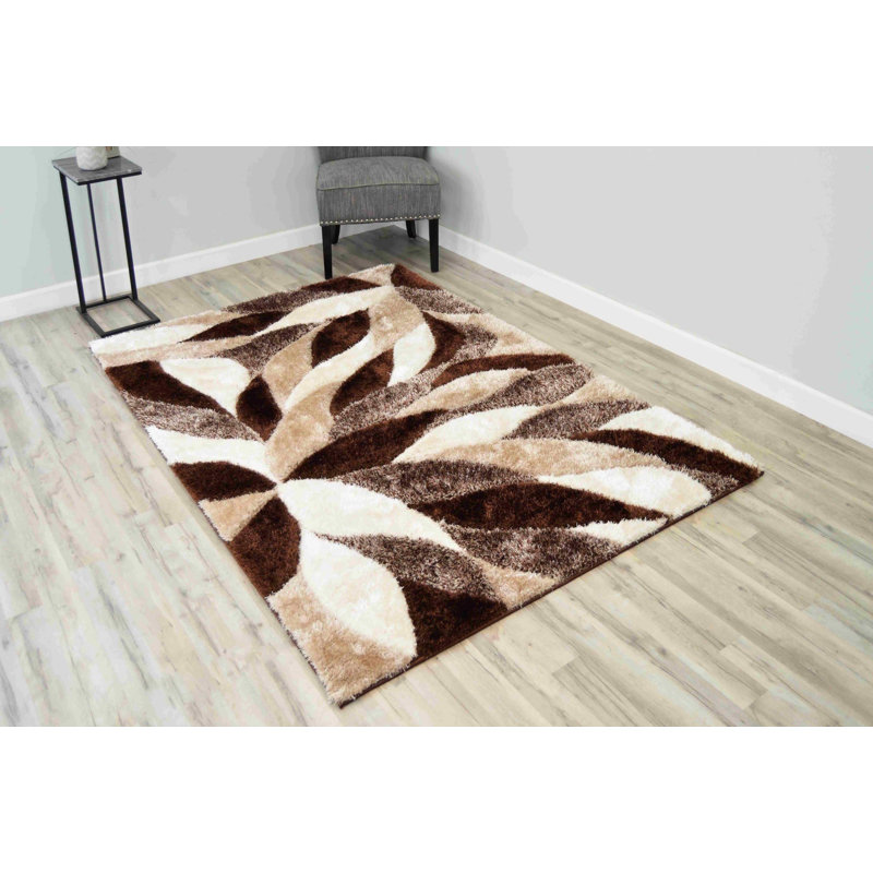 Wrought Studio Modern Arriola Shag Abstract Geometric Rug For Living ...